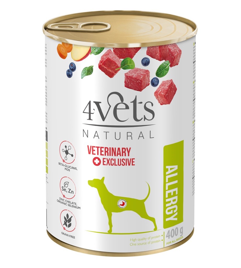 4VETS Natural Allergy Lamb Pasja hrana - mokra - 400 g