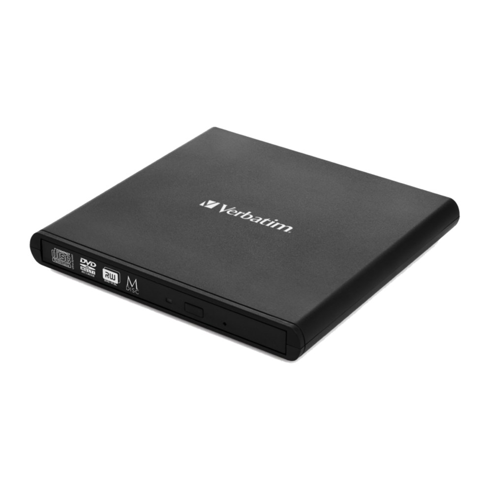 Zunanji CD/DVD zapisovalnik Verbatim Slimline, USB 2.0, črn