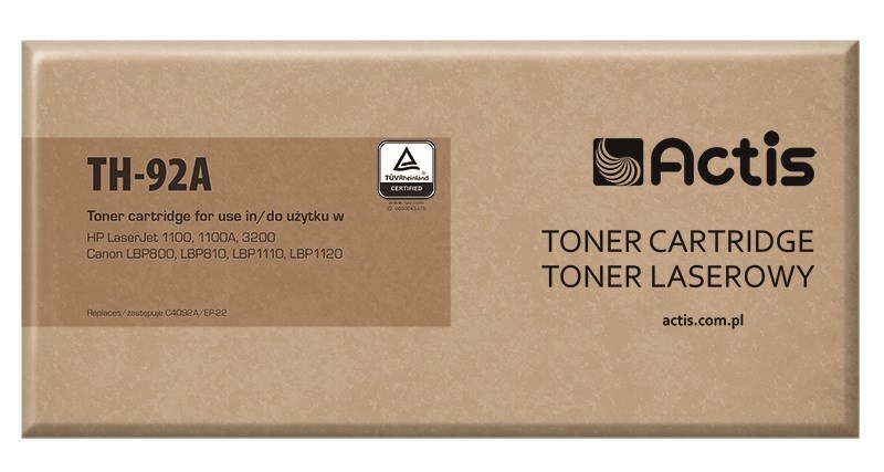 Kompaktni toner Actis TH-92A, črn (nadomestni za HP 92A C4092A, Canon EP-22, Standard, 2500 strani)