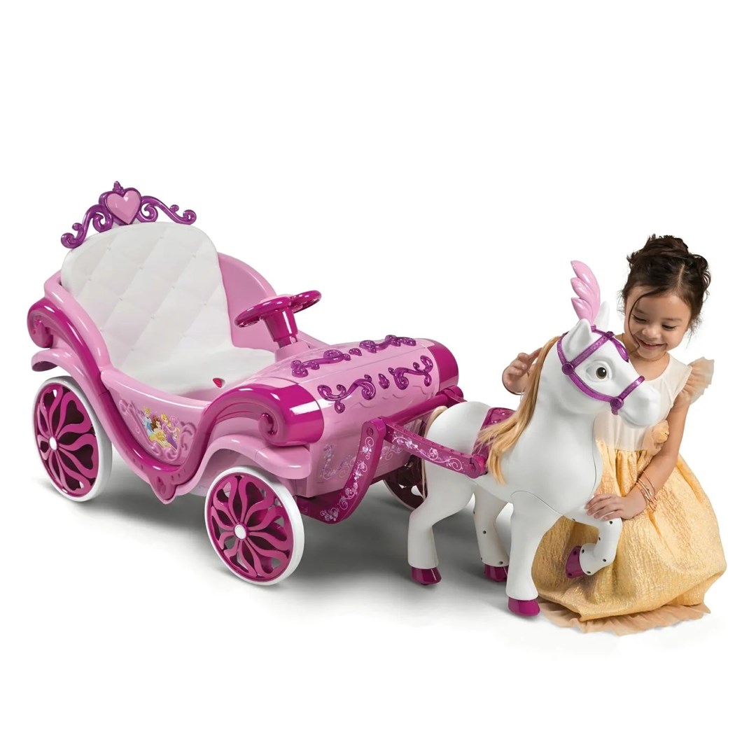 Električni otroški avto Huffy Disney Princess s konjem 6 V, roza