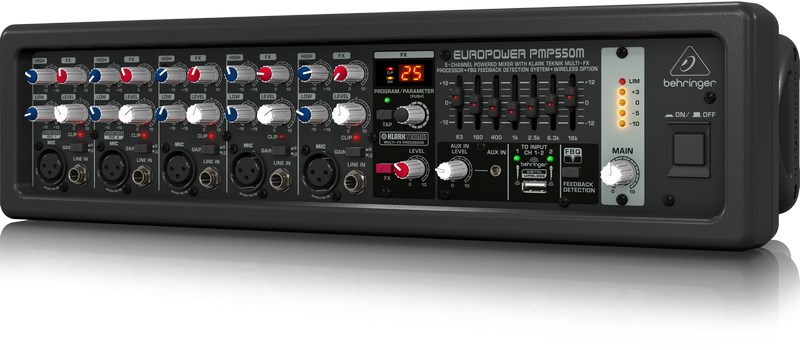 Behringer PMP550M avdio mešalnik, 5 kanalov, črn