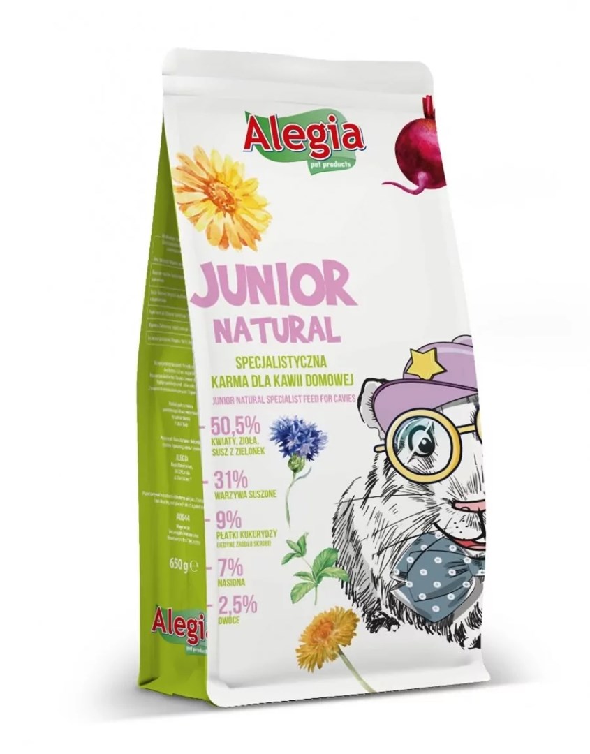 ALEGIA Junior Natural - hrana za morski prašičke - 650g