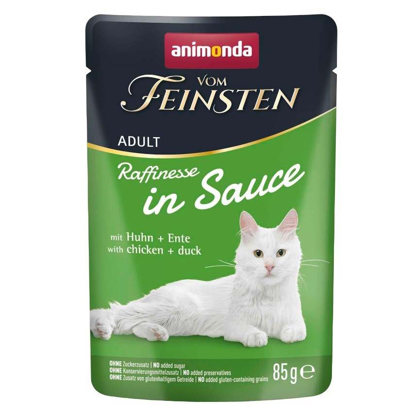ANIMONDA Vom Feinsten Raffinesse v omaki Piščanec z račjo - mokra hrana za mačke - 85g