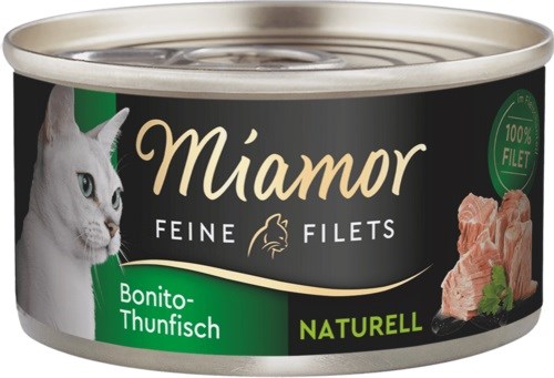 MIAMOR Feine Filets Naturell Bonito tuna – mokra hrana za mačke, 80g
