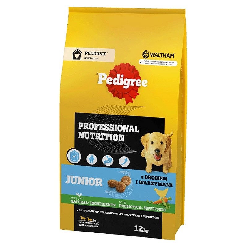 PEDIGREE Professional Nutrition Junior s perutnino in zelenjavo, suha hrana za pse (12 kg)