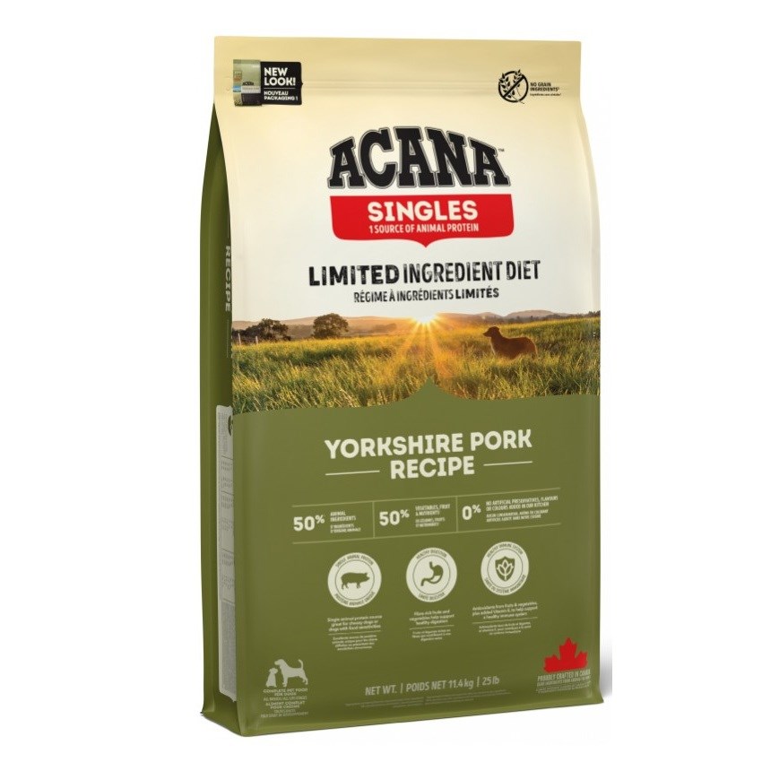 Acana Singles Yorkshire Pork suha hrana za pse 11,4 kg