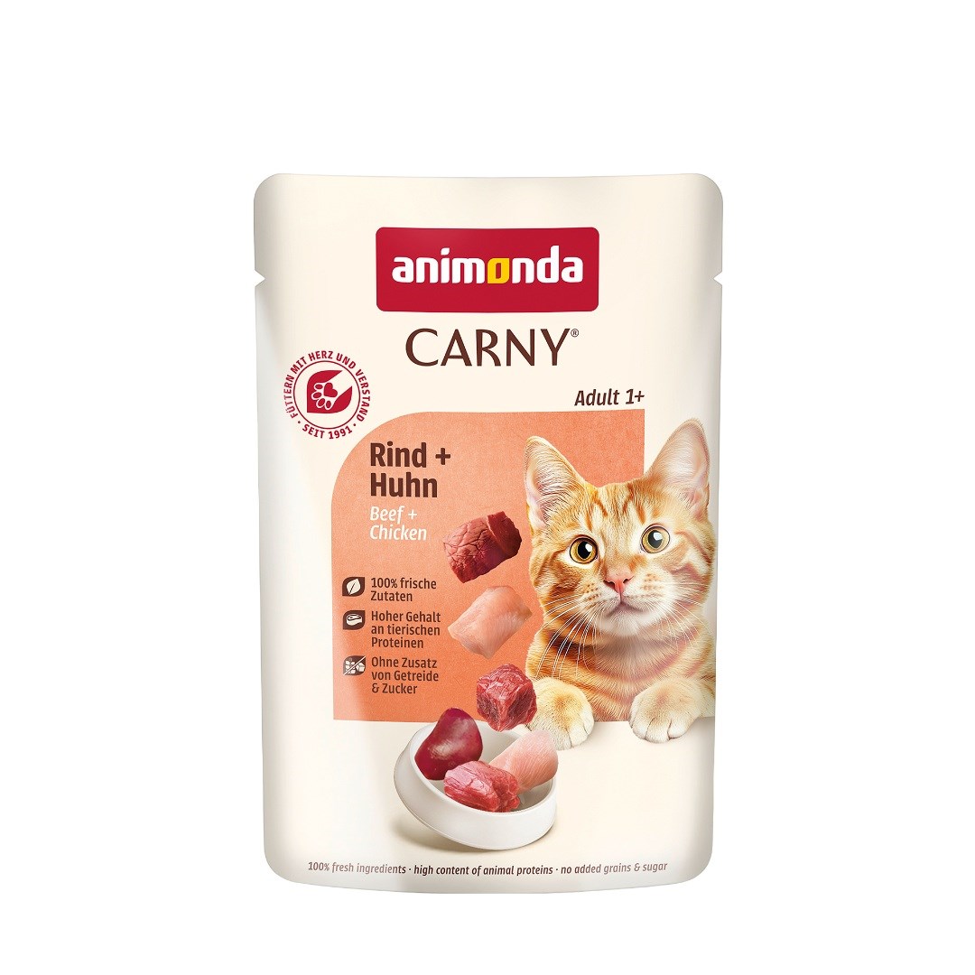 Animonda Carny Adult govedina in piščanec - mokra hrana za mačke, 85g
