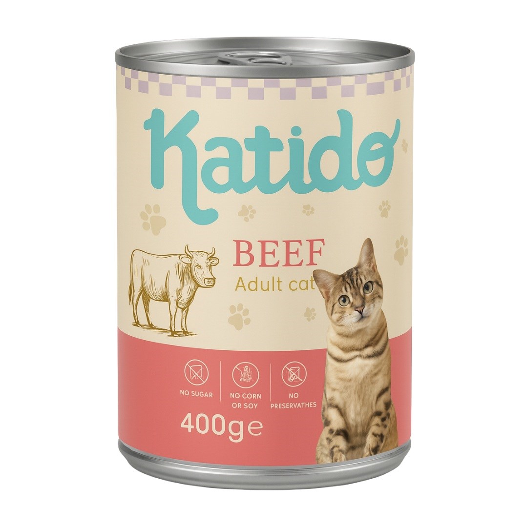 KATIDO Govedina - mokra hrana za mačke, 400g