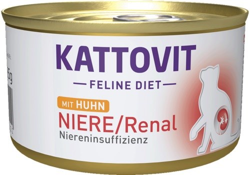 Kattoovit Feline Diet Niere/Renal piščanec, mokra hrana za mačke, 185g