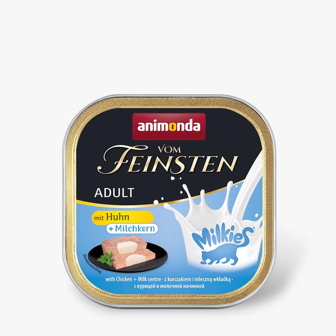 ANIMONDA Vom Feinsten hrana za mačke, piščanec in mlečni nadev, 100g