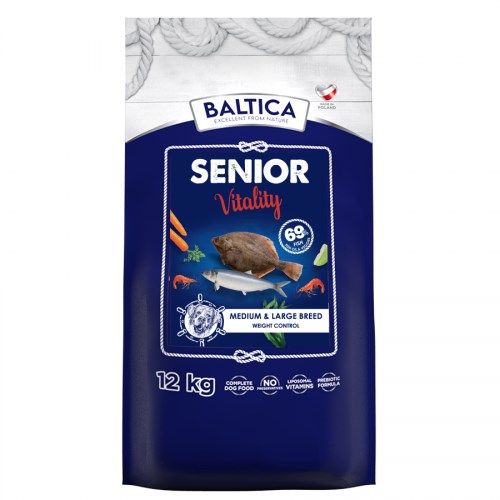 BALTICA Excellent Senior Vitality suha pasja hrana za srednje in velike pasme, 12 kg