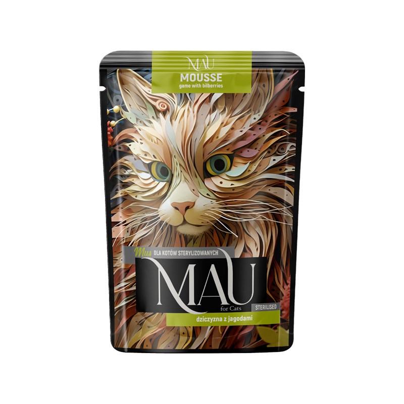 DNT Mokra hrana za mačke MAU Sterilised Venison z jagodami - 85g
