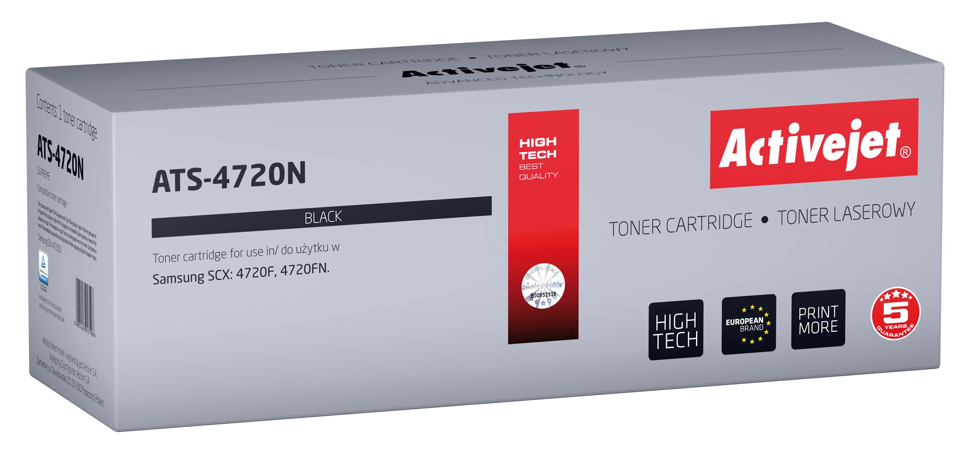 Activejet ATS-4720N toner (nadomestni za Samsung SCX-4720D5), ČRNA, 5000 strani