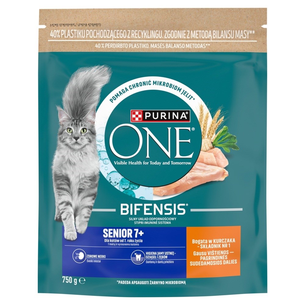 PURINA One Bifensis Senior 7+ mokra mačja hrana, s piščancem, 750g