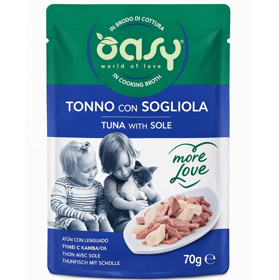OASY More Love Tuna z okusom sipe - mokra hrana za mačke, 70g