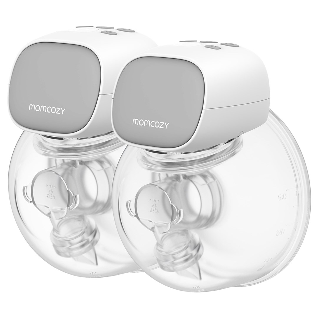 Prsna črpalka MOMCOZY S9 Pro, Siva, Dvojni komplet 180 ml