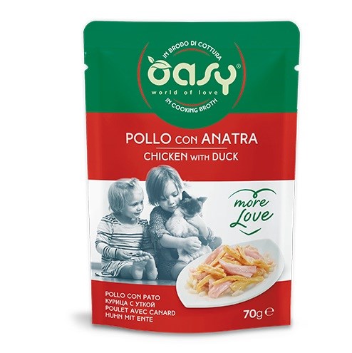 OASY More Love Piščanec & račja - mokra hrana za mačke, 70g