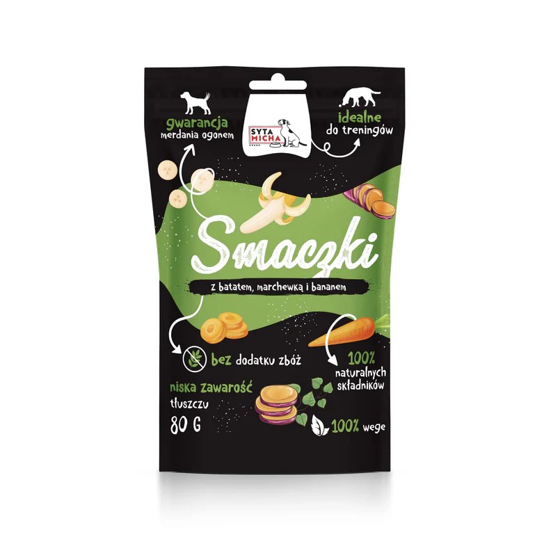 SYTA MICHA Vegansko zdravo poslastico z batatom, korenje in banano za pse, 80 g