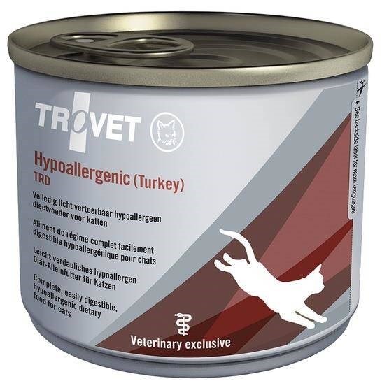 TROVET Hypoallergenic TRD mokra hrana za mačke s puranom, 200g