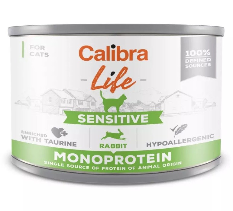 Mokre mačje hrane CALIBRA Cat Life Sensitive Rabbit, 200g