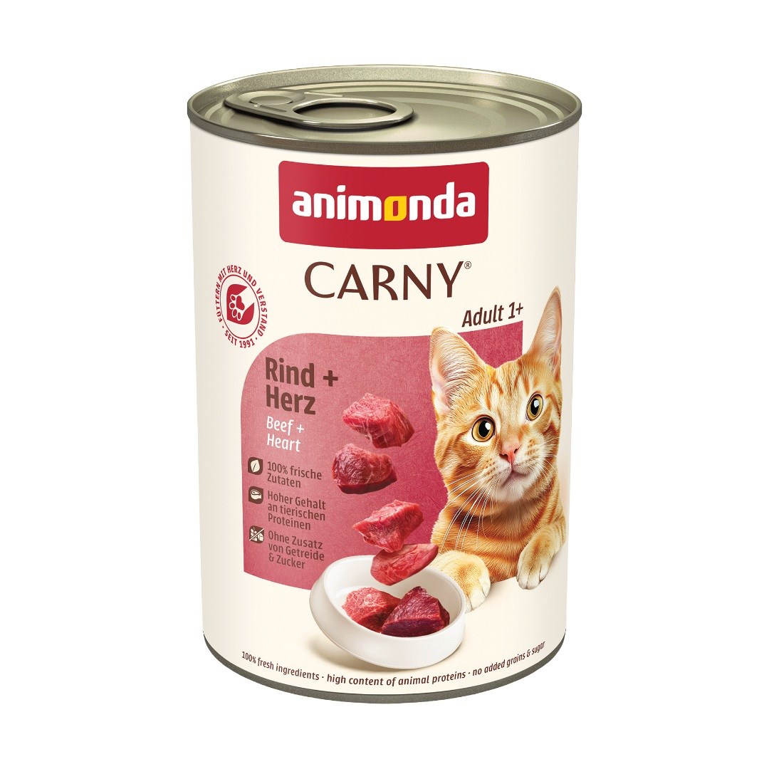 ANIMONDA Carny Adult Govedina in srčki - mokra hrana za mačke - 400g