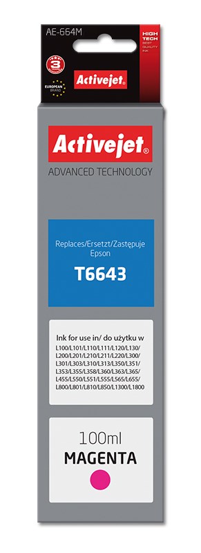 Activejet AE-664M nadomestna črnila, 100 ml, magenta