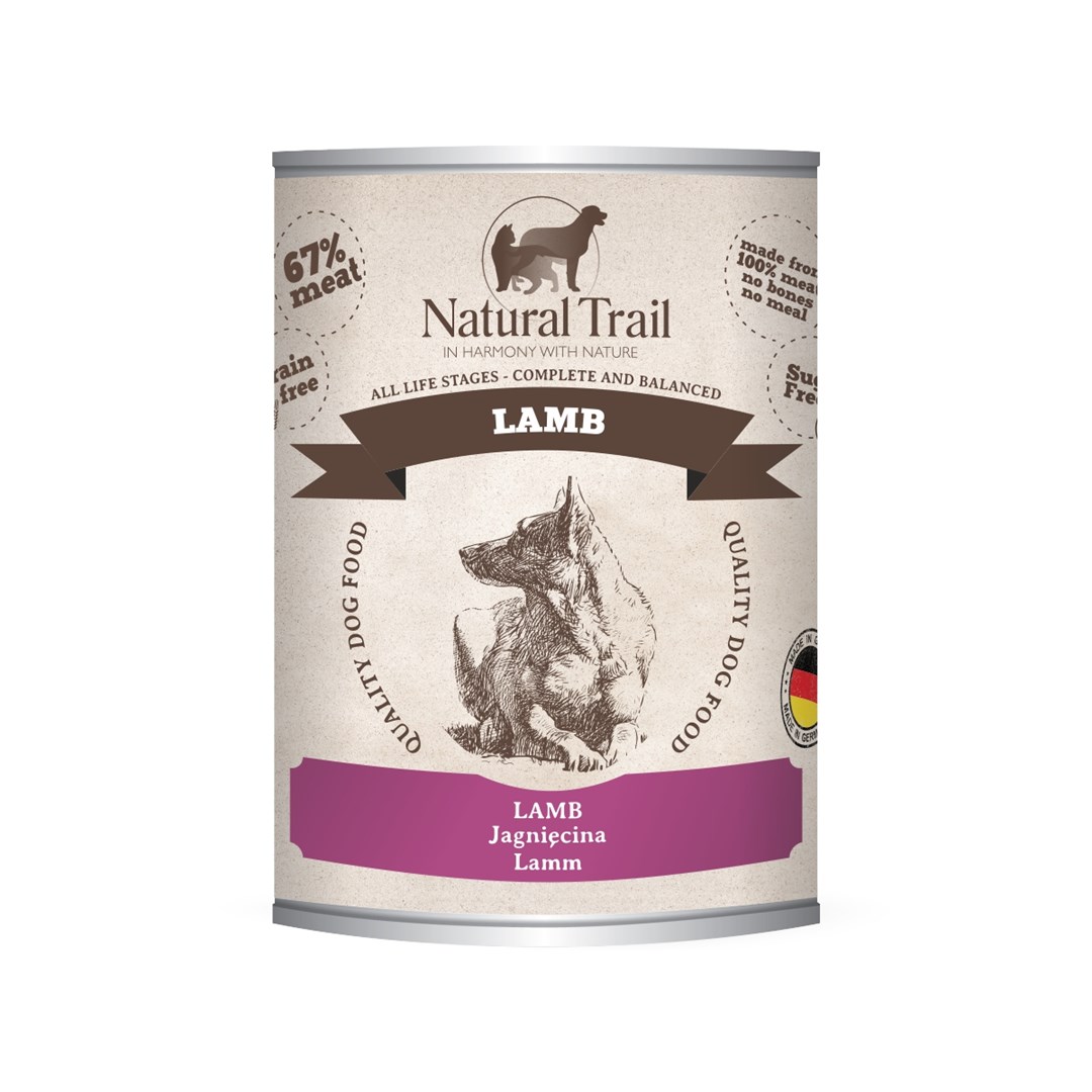 NATURAL TRAIL Pasja hrana - jagnjetina, mokra hrana, 800g