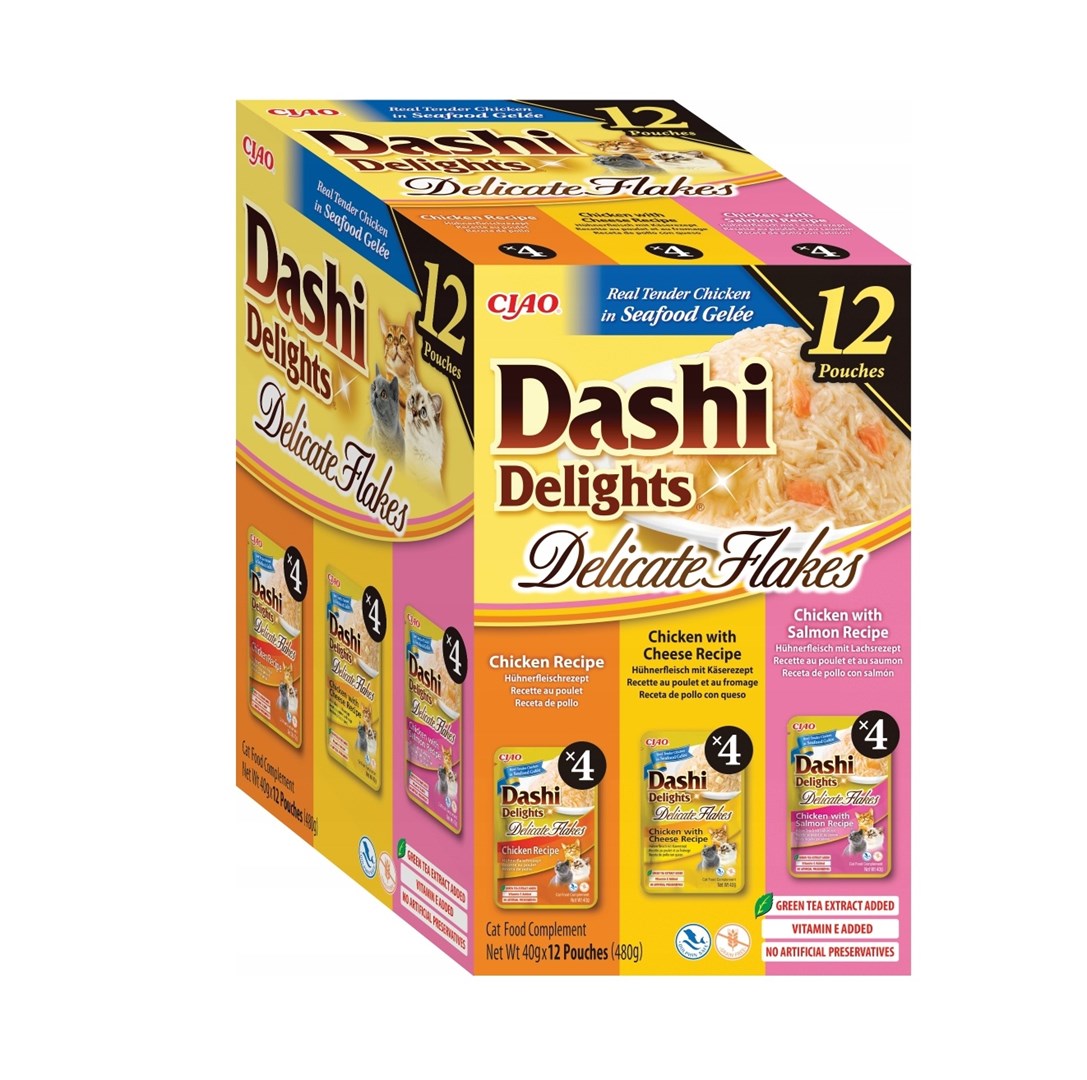 INABA Dashi Delights mokra hrana za mačke, piščančji mix, 12x40g