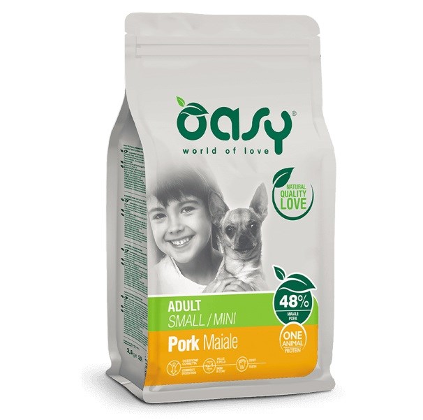 OASY One Animal Protein Adult Small/Mini Svinjska - suha hrana za pse 2,5kg