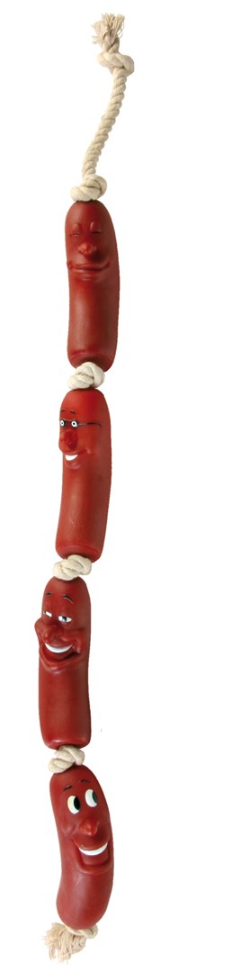 TRIXIE "Sausages on a string" igrača za psa, 75cm