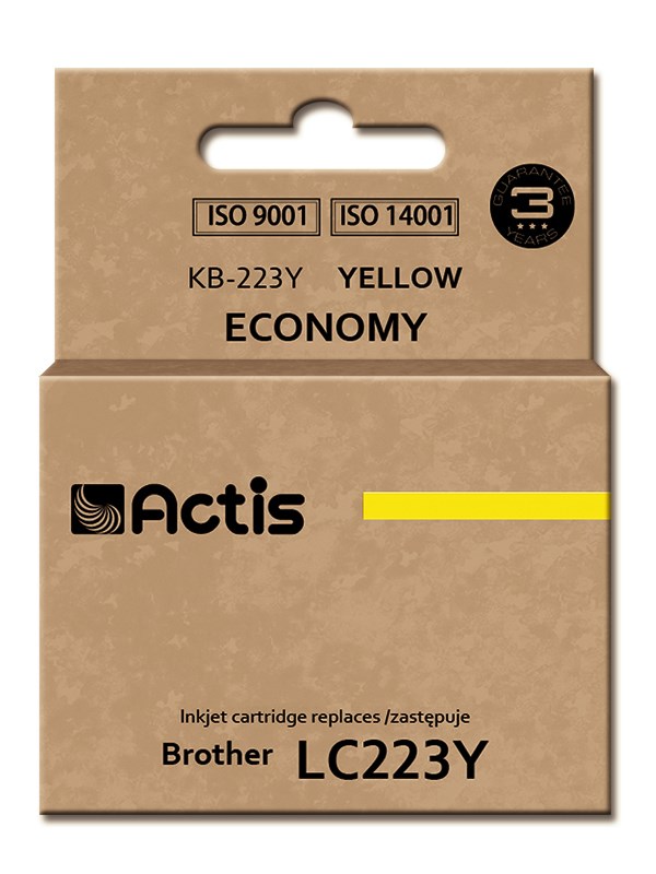 Actis KB-223Y črnilo (nadomestno za Brother LC223Y, Standard, 10 ml, rumeno)