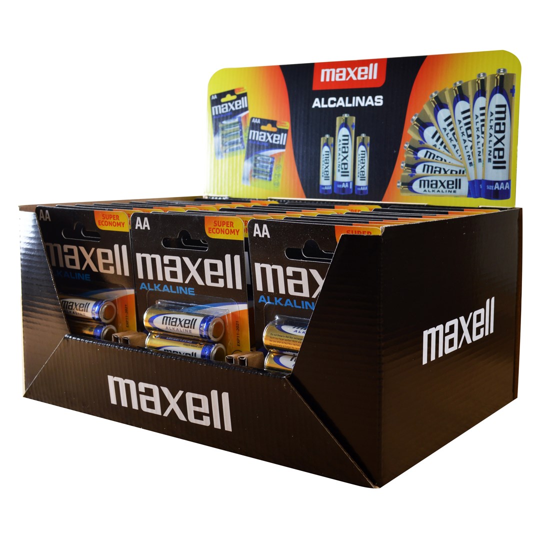 Maxell Alkaline LR6 AA baterije, 4 kosi/paket (display 30 paketov)