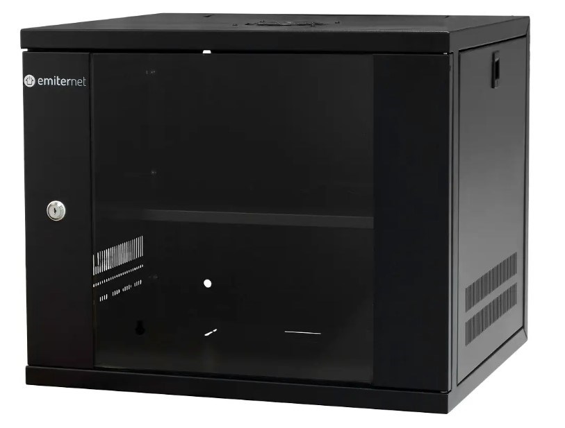 EMI EM/SH02B5409-08 Omarica 19" 9U, 550x450x455mm, steklena vrata, črna