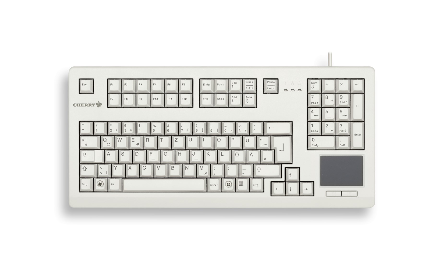 CHERRY G80-11900 Mehanska tipkovnica, Nemška QWERTZ, Svetlo siva