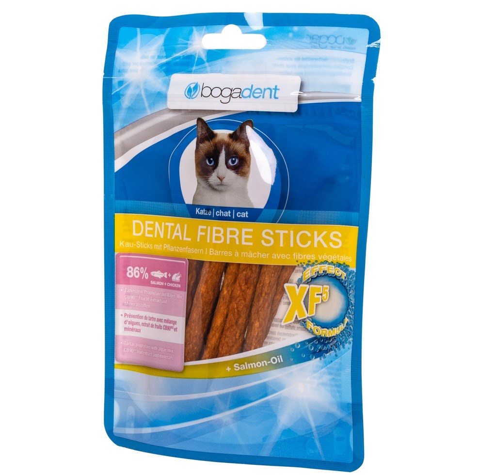 BOGAR Bogadent Dental fibre palčke losos, priboljški za mačke, 50g