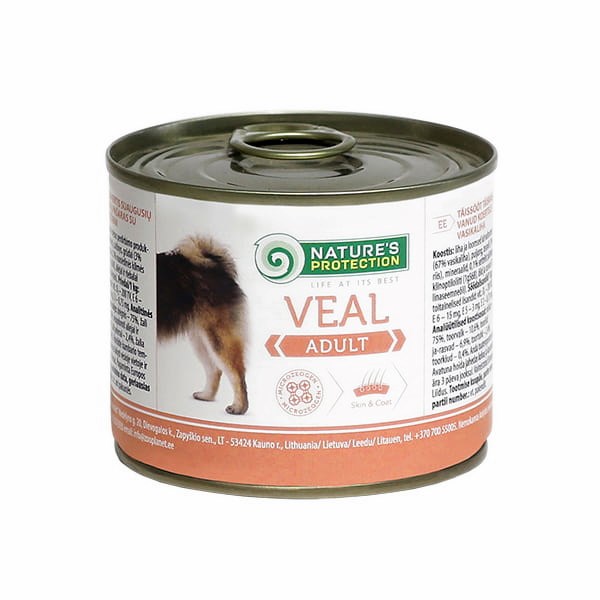 NATURE'S PROTECTION Pasja hrana v pločevinki, teletina, 200 g