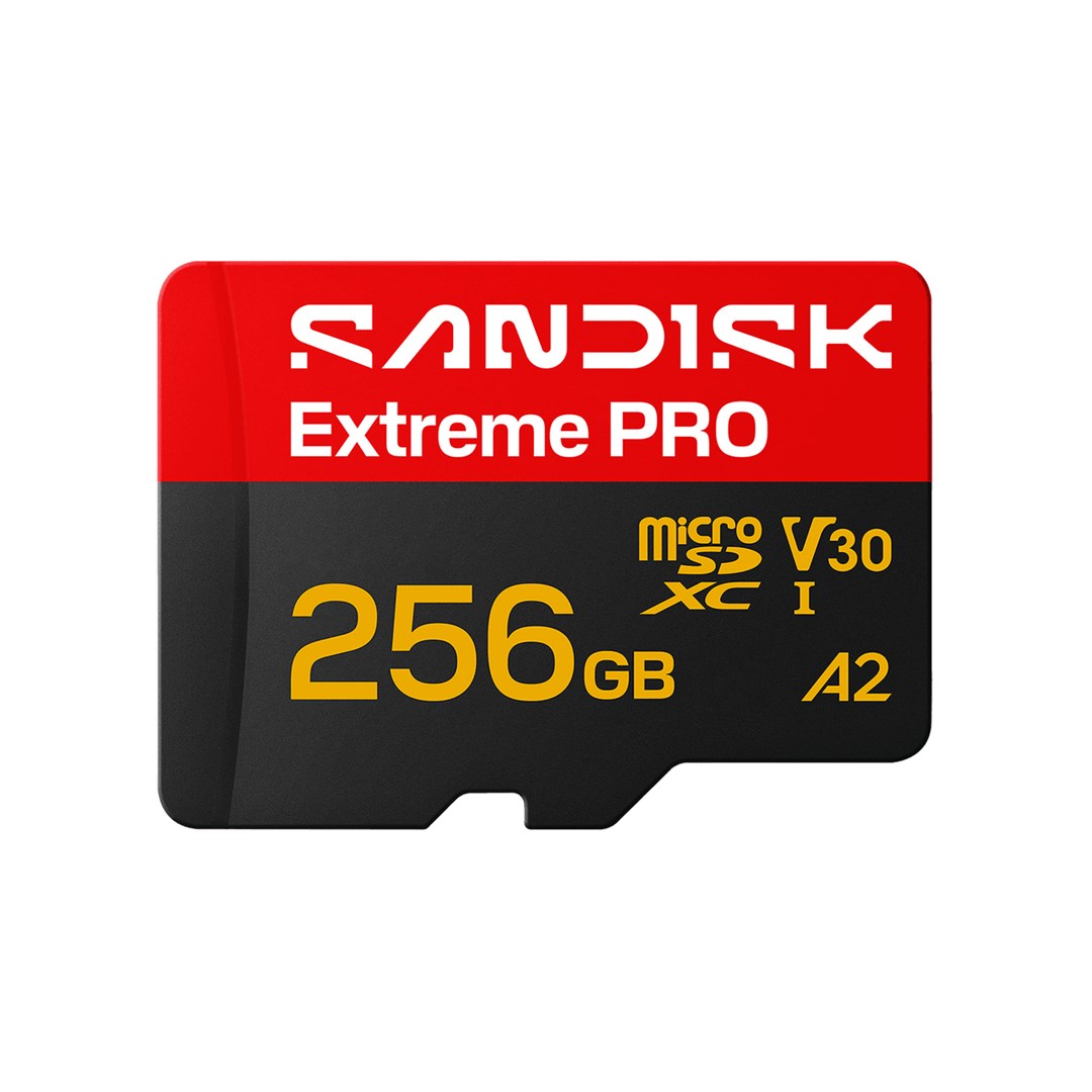 SanDisk Extreme PRO microSD UHS-I 256 GB, Rdeča/Črna