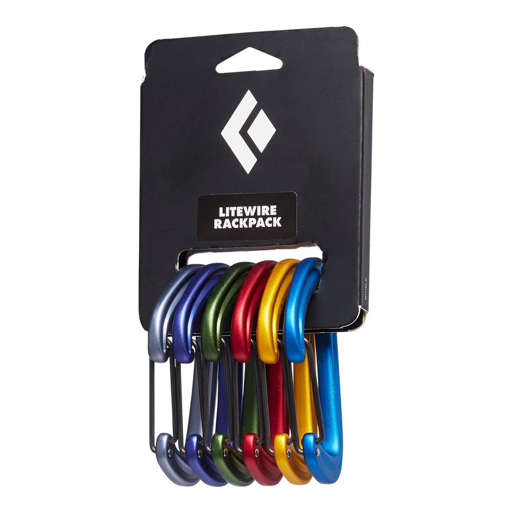 Zaklepljive karabinke Black Diamond MiniWire Rackpack D-oblika, jeklo