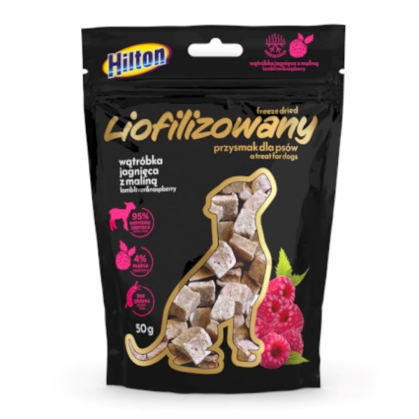 HLT Liofilizirane poslastice z jagnječjo jetr in malinami, 50 g