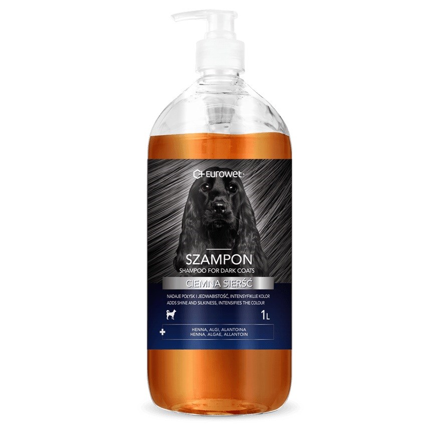 Šampon EUROWET Dark coat za pse z dolgim kožuhom, 1l