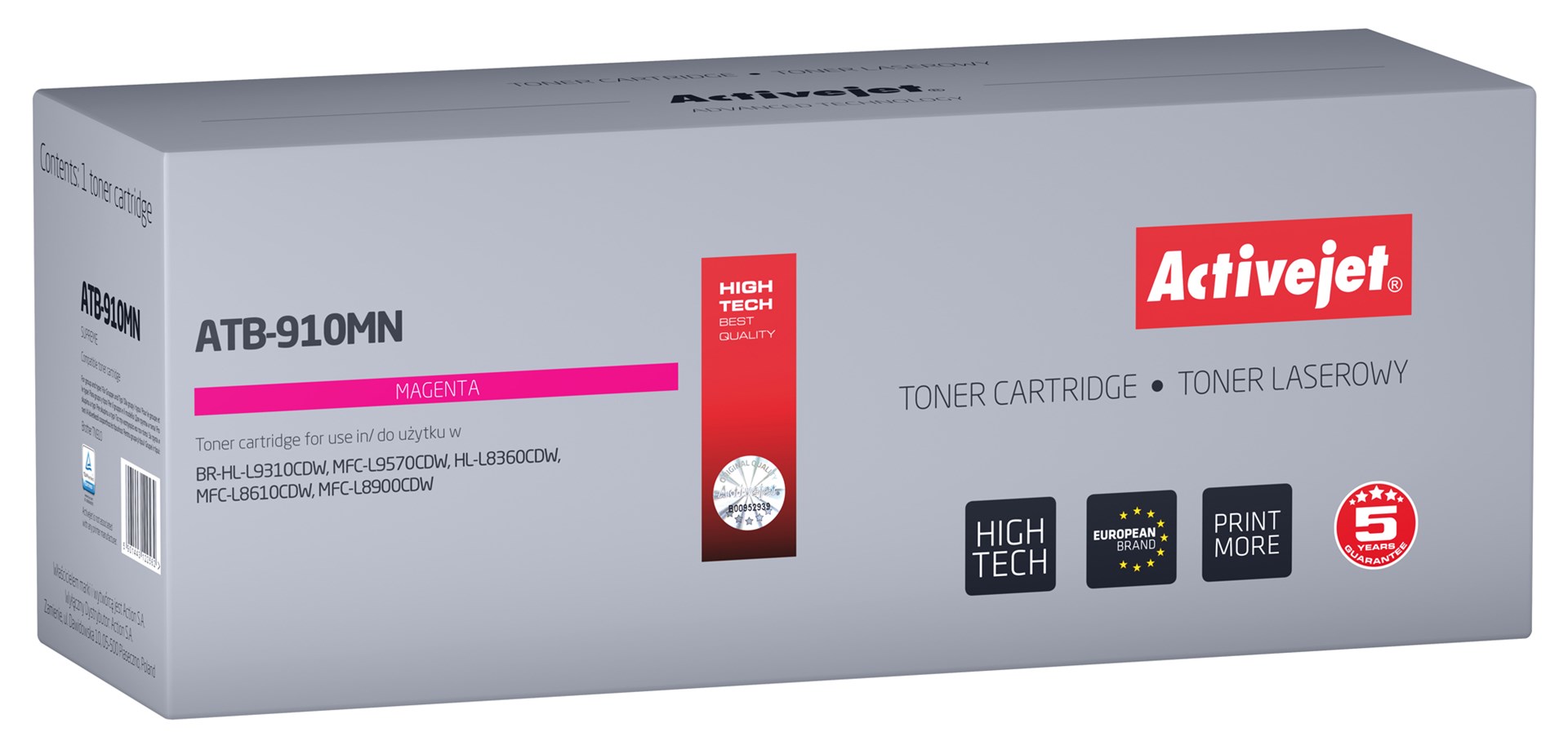 Activejet ATB-910MN, nadomestni toner za Brother TN-910M, vijolična