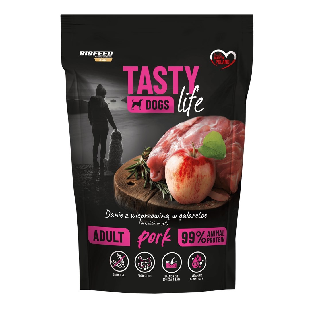 BIOFEED Tasty Dogs Life Pork - mokra hrana za pse, svinjina, 500 g