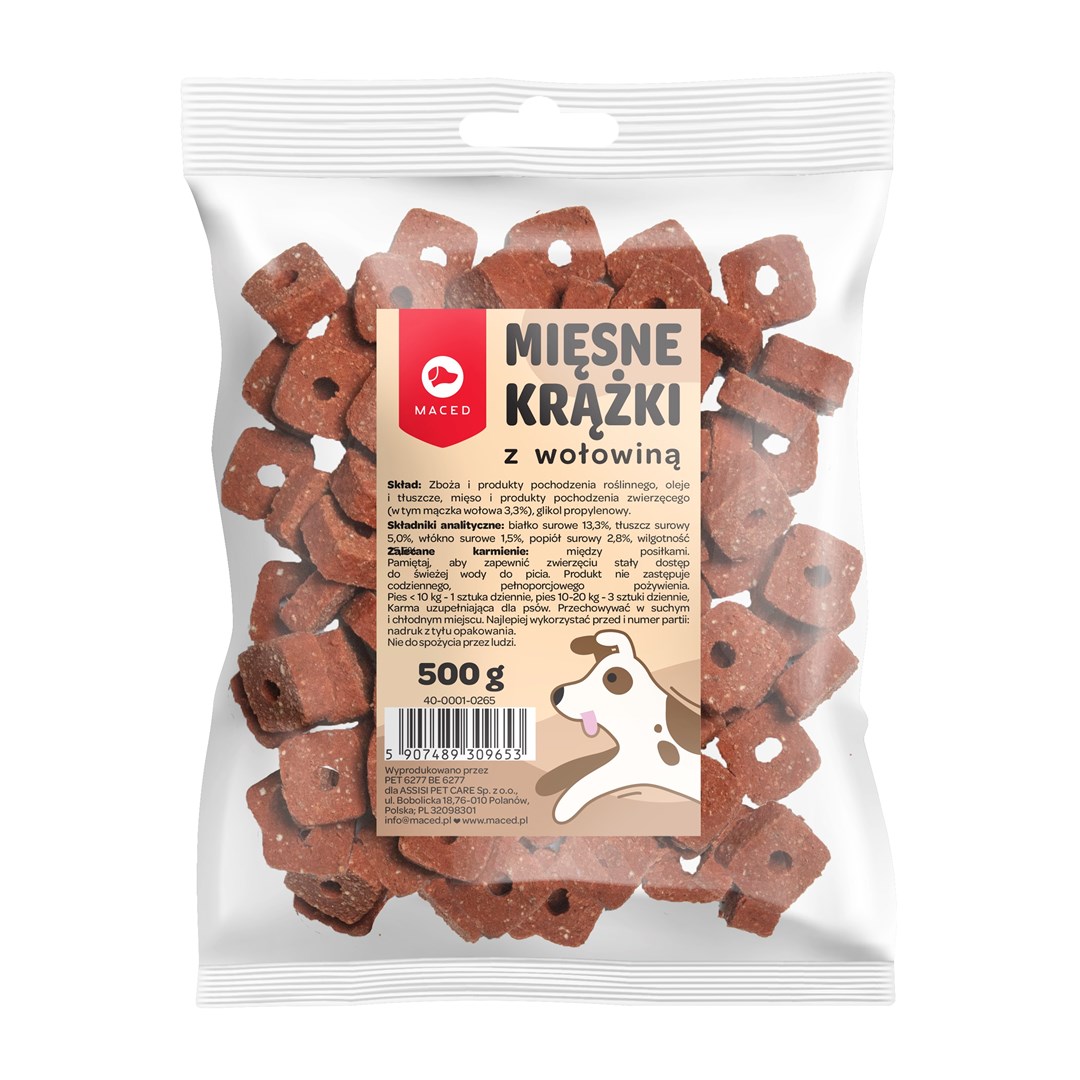MDE Biserni disketi za pse, govedina, 500 g