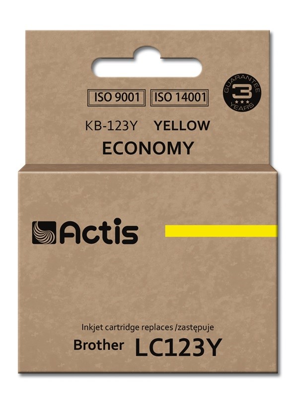 Actis KB-123Y rumena (nadomestna za Brother LC123Y/LC121Y)