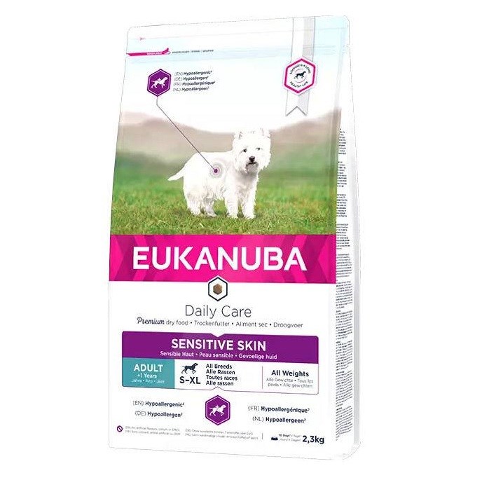EUKANUBA Daily Care Adult Sensitive Skin - suha hrana za pse - 2,3kg