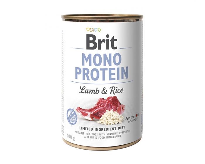BRIT MONO PROTEIN mokra hrana za pse, jagnjetina z rižem, 400g