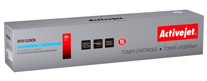 Activejet ATO-510CN toner, nadomestni za OKI 44469724, cian, 5000 strani