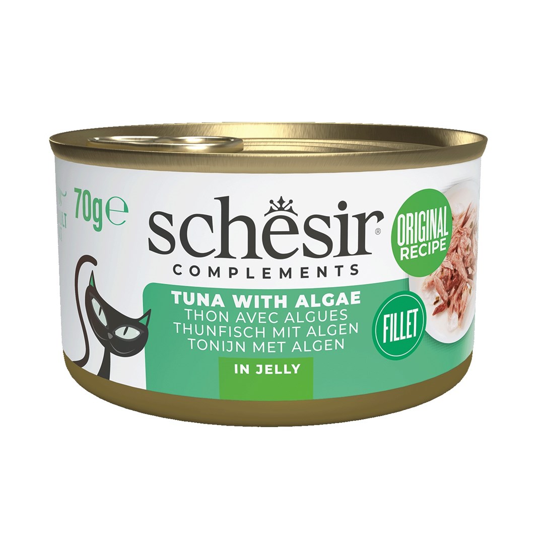SCHESIR Complements Tuna z algami v želeju, mokra hrana za mačke, 70 g