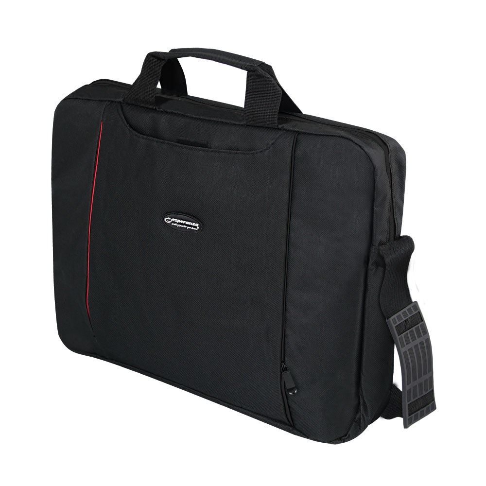 Torba za prenosnik Esperanza SALERNO 39.6 cm (15.6") Toploader - črna, rdeča