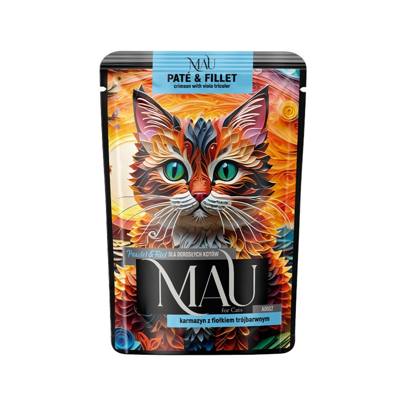 MAU Pašteta in file Crimson z mačjo meto - mokra hrana za mačke - 85g